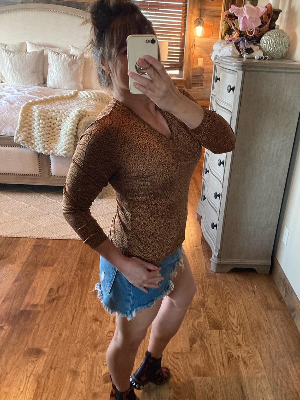 Vintage Under Silk Cheetah Leopard Print Silk Top